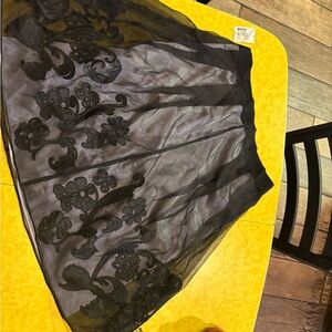 Elegant Black Floral Skirt